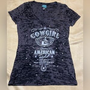 Black burnout short sleeve shirt